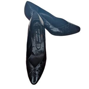 VTG 80s Stuart Weitzman Mr Seymour Reptile Leather Pumps Pointed Toe Women Sz 10